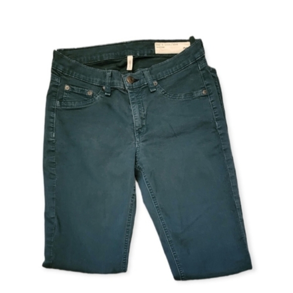 Rag and Bone Jeans Sz 27 Skinny Stretch Denim Forest Green Mid Rise - Picture 4 of 5